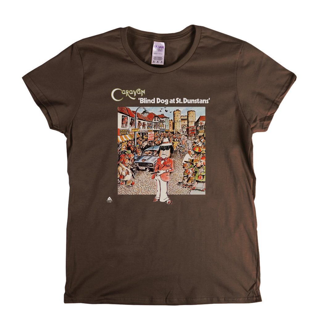 Caravan Blind Dog At St Dunstans Womens T-Shirt