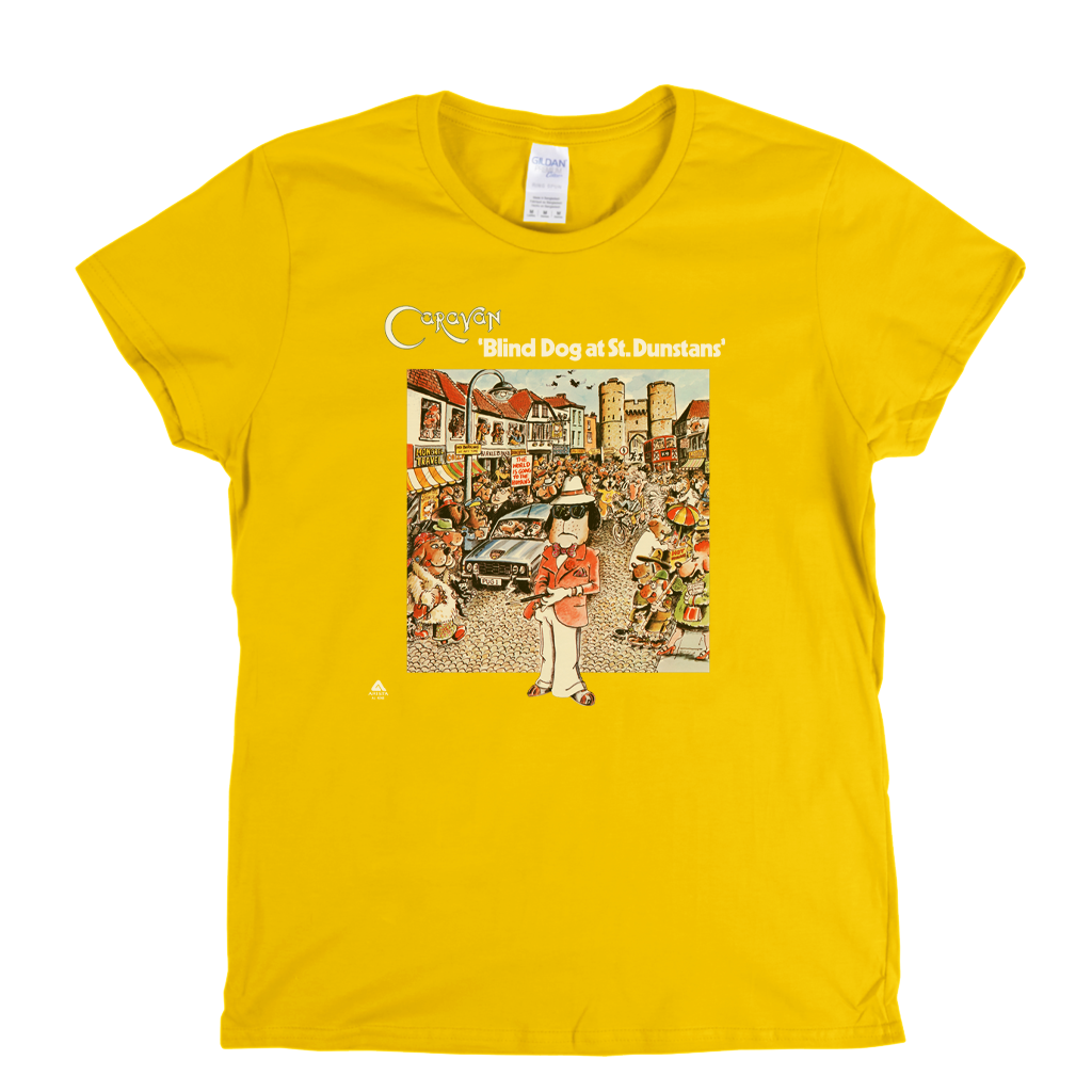 Caravan Blind Dog At St Dunstans Womens T-Shirt