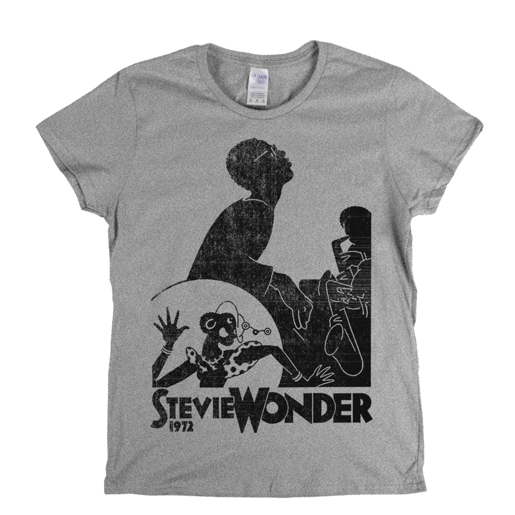 Stevie Wonder 1972 Poster Womens T-Shirt