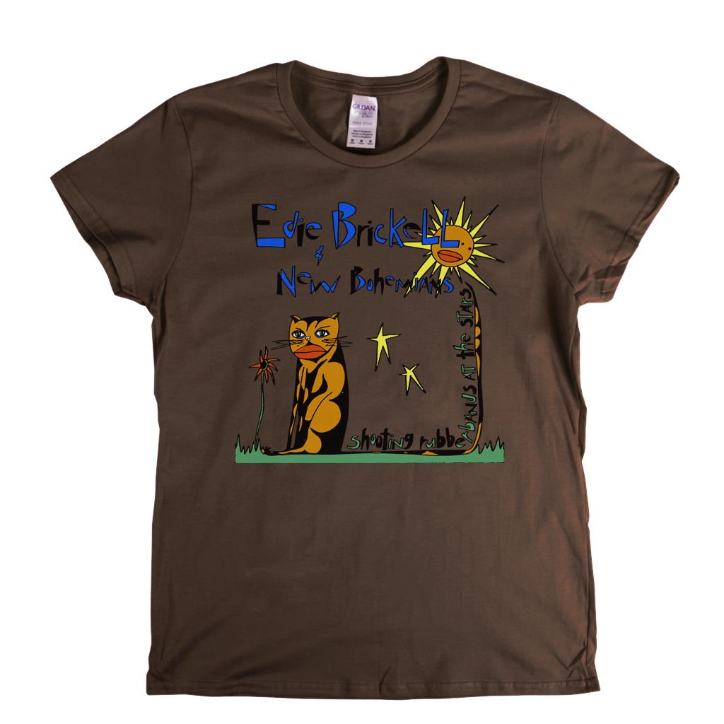 Edie Brickell Shooting Rubber Bands At The Stars Womens T-Shirt