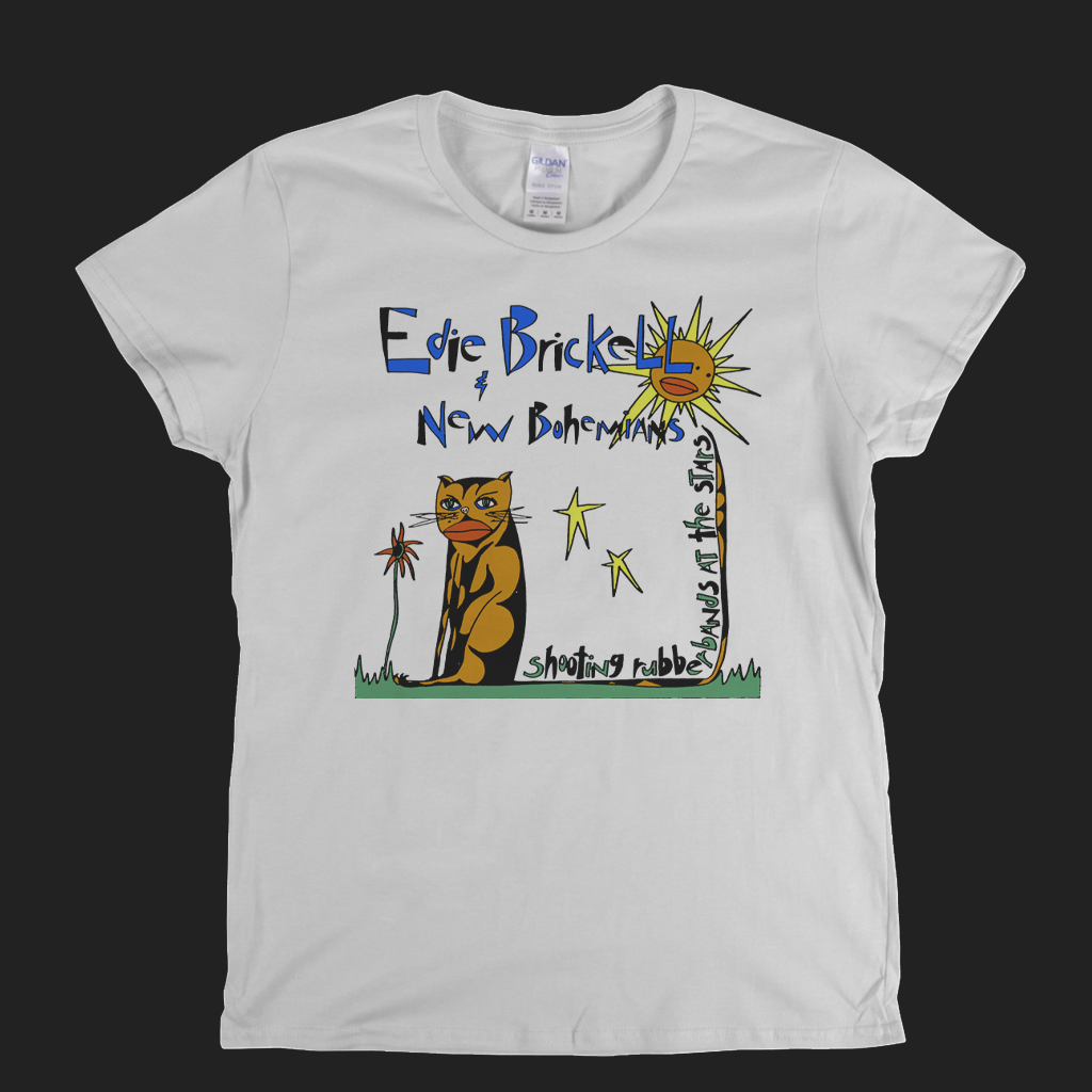 Edie Brickell Shooting Rubber Bands At The Stars Womens T-Shirt