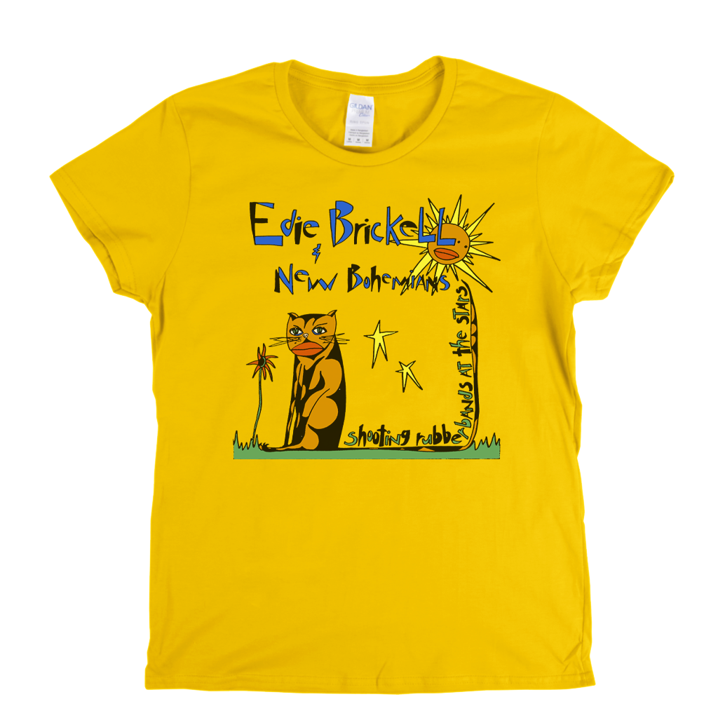 Edie Brickell Shooting Rubber Bands At The Stars Womens T-Shirt