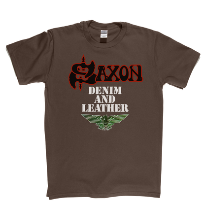 Saxon Denim And Leather T-Shirt