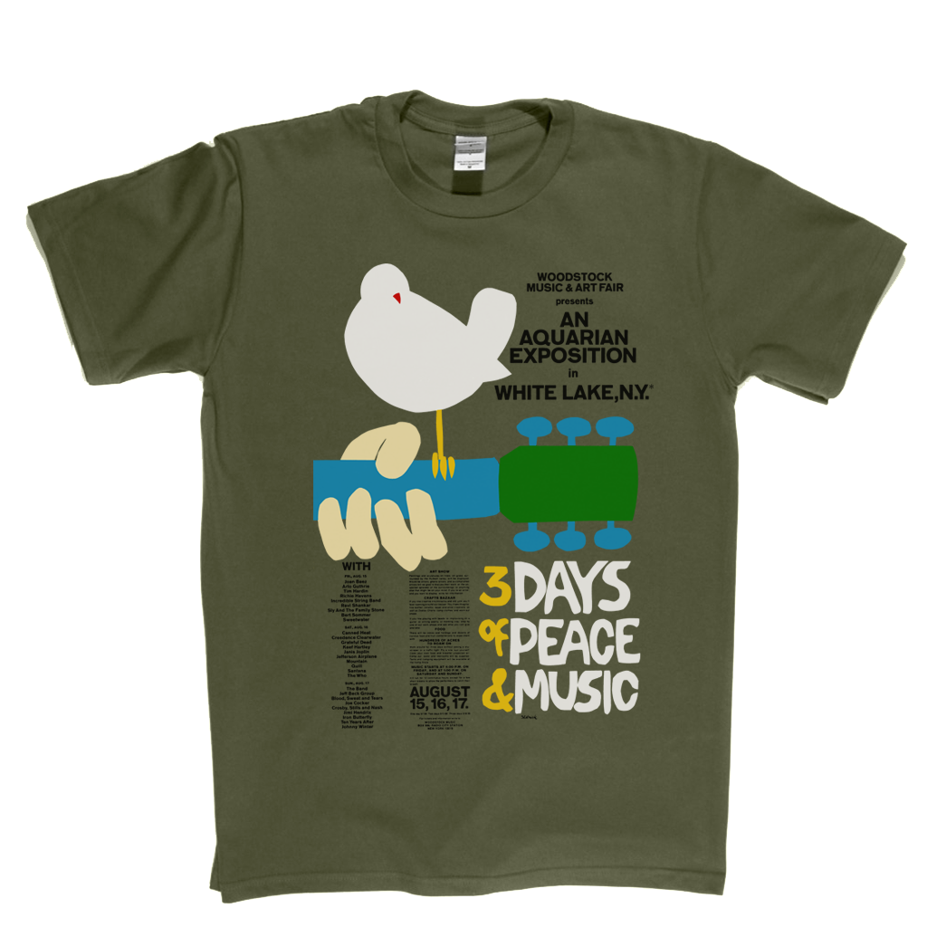 Woodstock 3 Days Of Peace And Music Poster T-Shirt