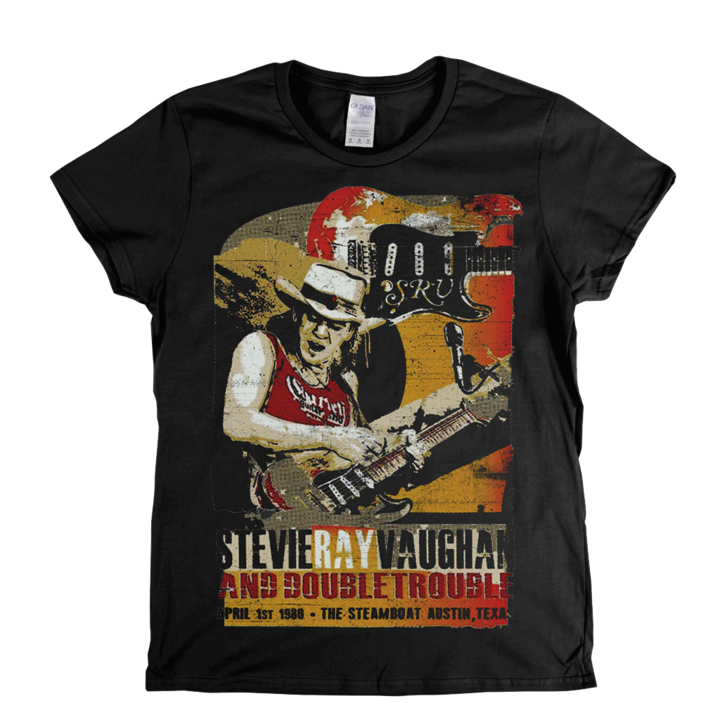 Stevie Ray Vaughan Steamboat Poster Womens T-Shirt