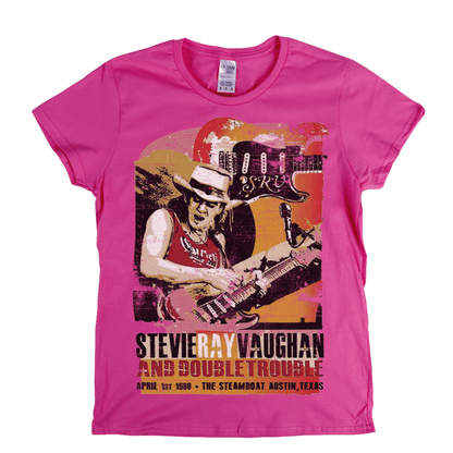 Stevie Ray Vaughan Steamboat Poster Womens T-Shirt