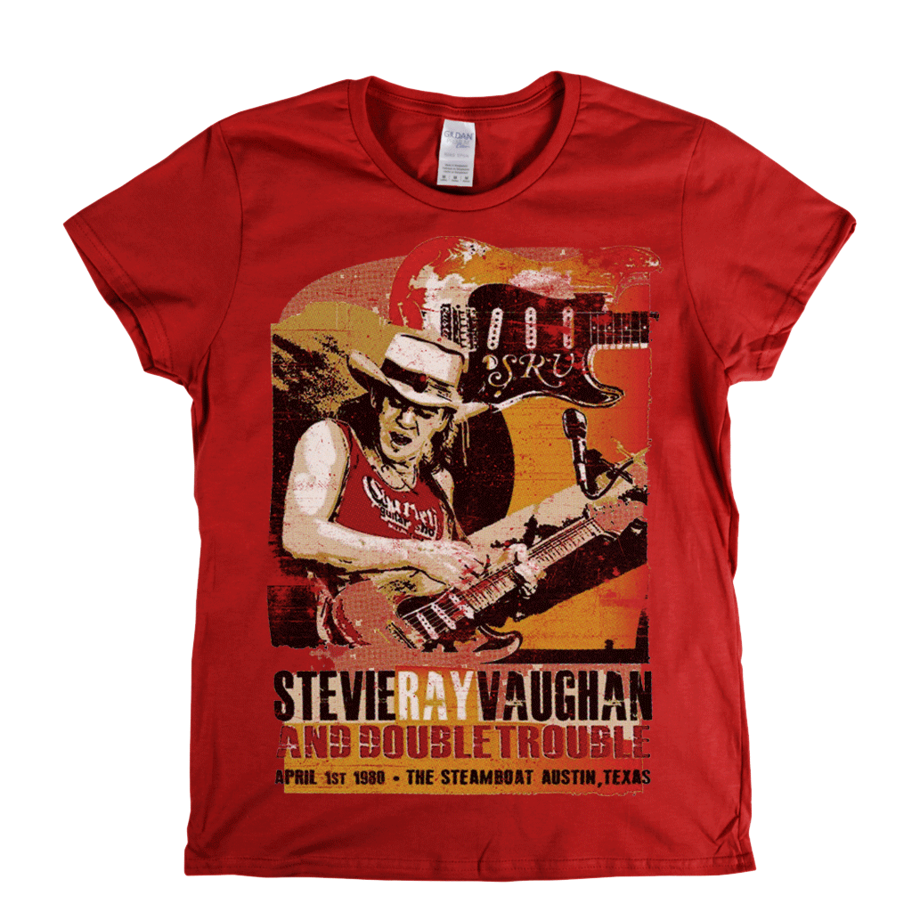 Stevie Ray Vaughan Steamboat Poster Womens T-Shirt